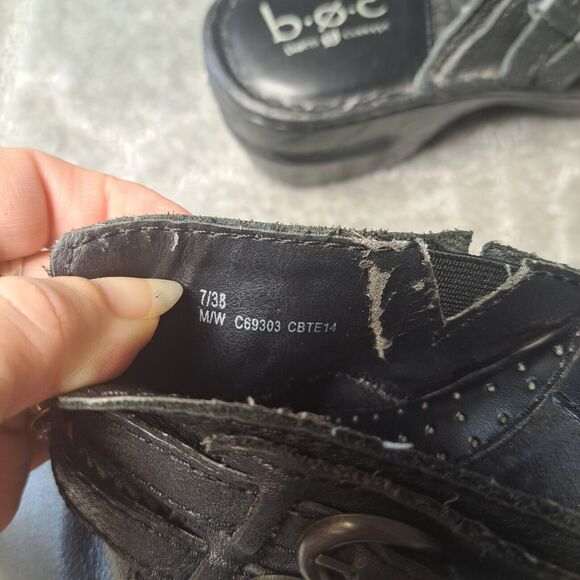 Boc Born Concept ADERYN Black Leather Clog Mules Womens Size 7M Comfort NURSING - Picture 11 of 15